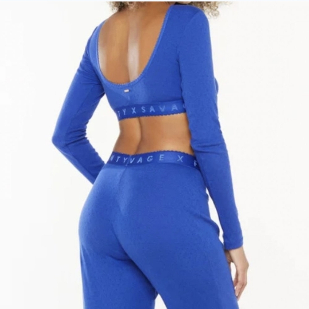 NWT Savage X Fenty jersey pajamas set, blue sz small & x-small